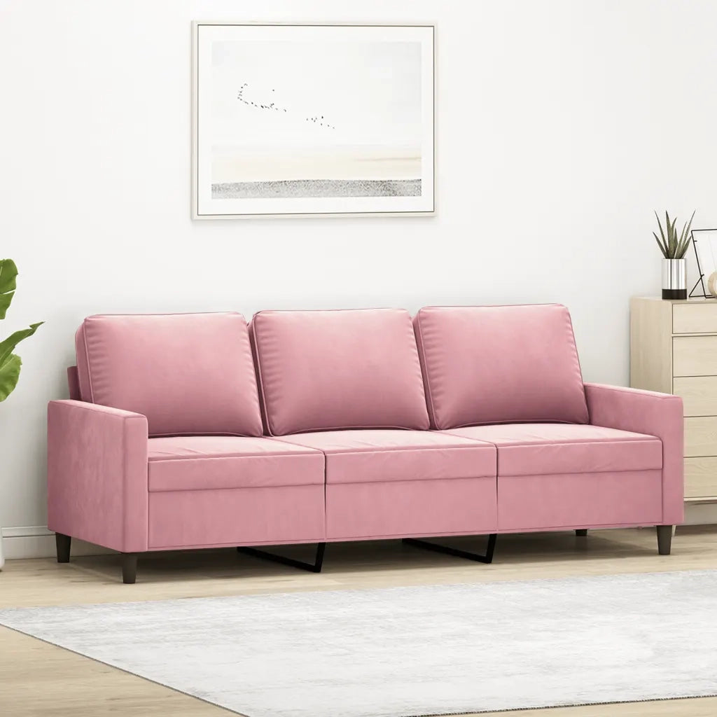 Divano | Divano da soggiorno | Sofa a 3 Posti rosa 180 cm in Velluto