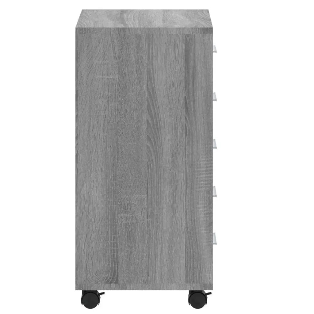 Mobiletto con cassetti e rotelle 33 x 38 x 63 cm moderno e flessibile spazio contenitivo legno composito grigio 02_0047080