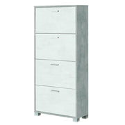SCARPIERA CEMENTO 70X29XH154CM 4 RIBALTE BIANCHE
