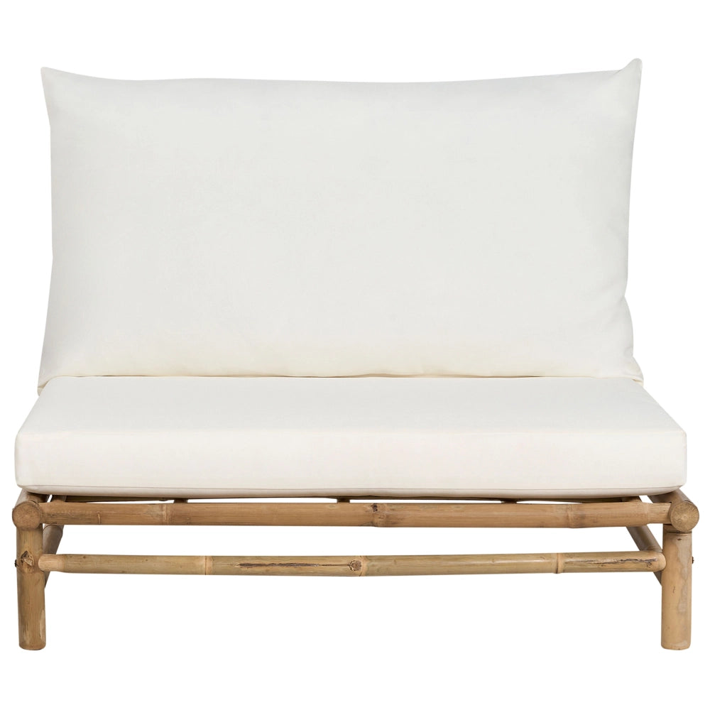 Poltroncina da esterno in legno di bambù con cuscini stile moderno contemporaneo rustico