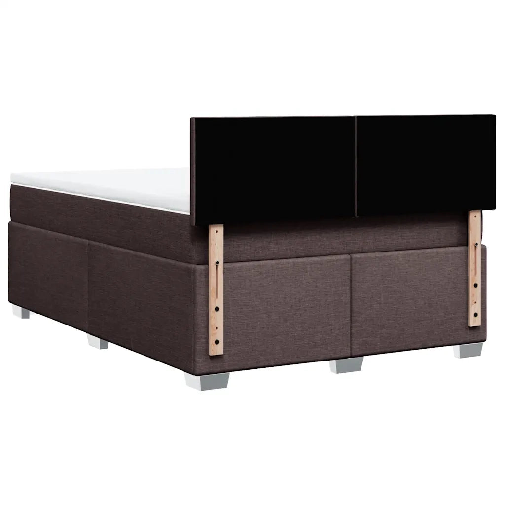 Giroletto a Molle con Materasso Marrone Scuro 160x200cm Tessuto 3285935