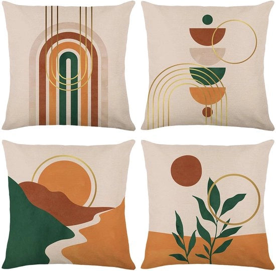 Set di 4 Coprisacco 45x45 cm - Decorativi - Chiusura a Cerniera Invisible - Design Unico - Lussuoso e Chic - Coprisacco