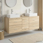 Set di Armadi da Bagno 3 pz Rovere Sonoma 49,5 x 41 x 62,5 cm 3405845