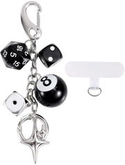 Doppio Tesserao Porta Chiavi con Fila per Telefono - Porta Chiavi con Decorazione - Accessori Decorativi - Materiale Hars/Meta/Plastica - Incluso Cavo per Telefono
