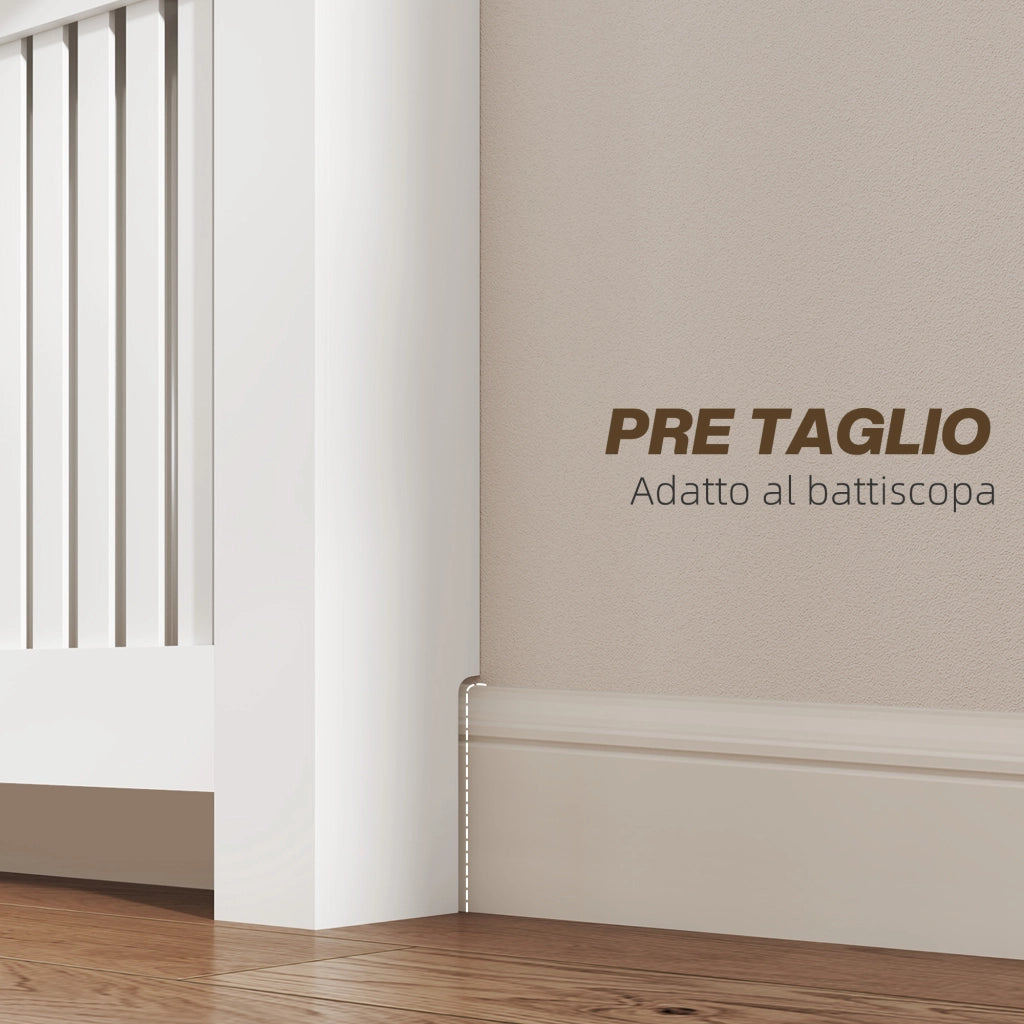Copritermosifone con Cassetto Portaoggetti ¨C Xylo ¨C Legno Bianco 112x19x97 cm