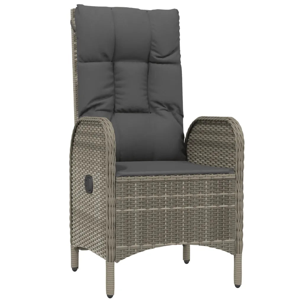 Set Divani da Giardino 3 pz con Cuscini in Polyrattan Grigio 319907