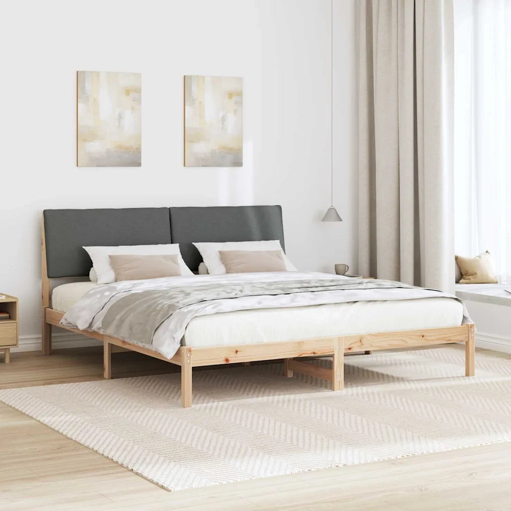 Struttura del letto-Giroletto marrone e grigio scuro 200 x 200 cm 536359