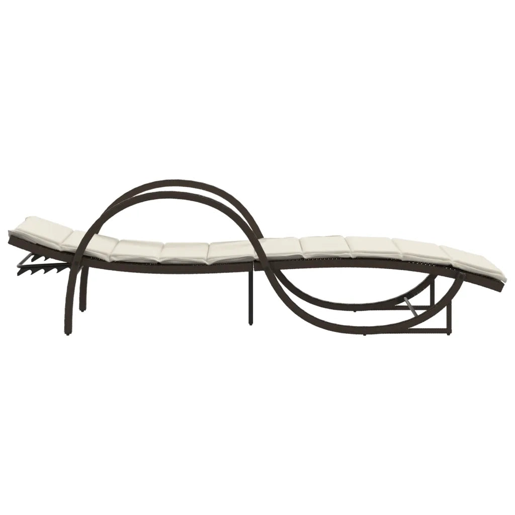 Lettini Prendisole 2 pz con Cuscini Marrone in Polyrattan 3277308