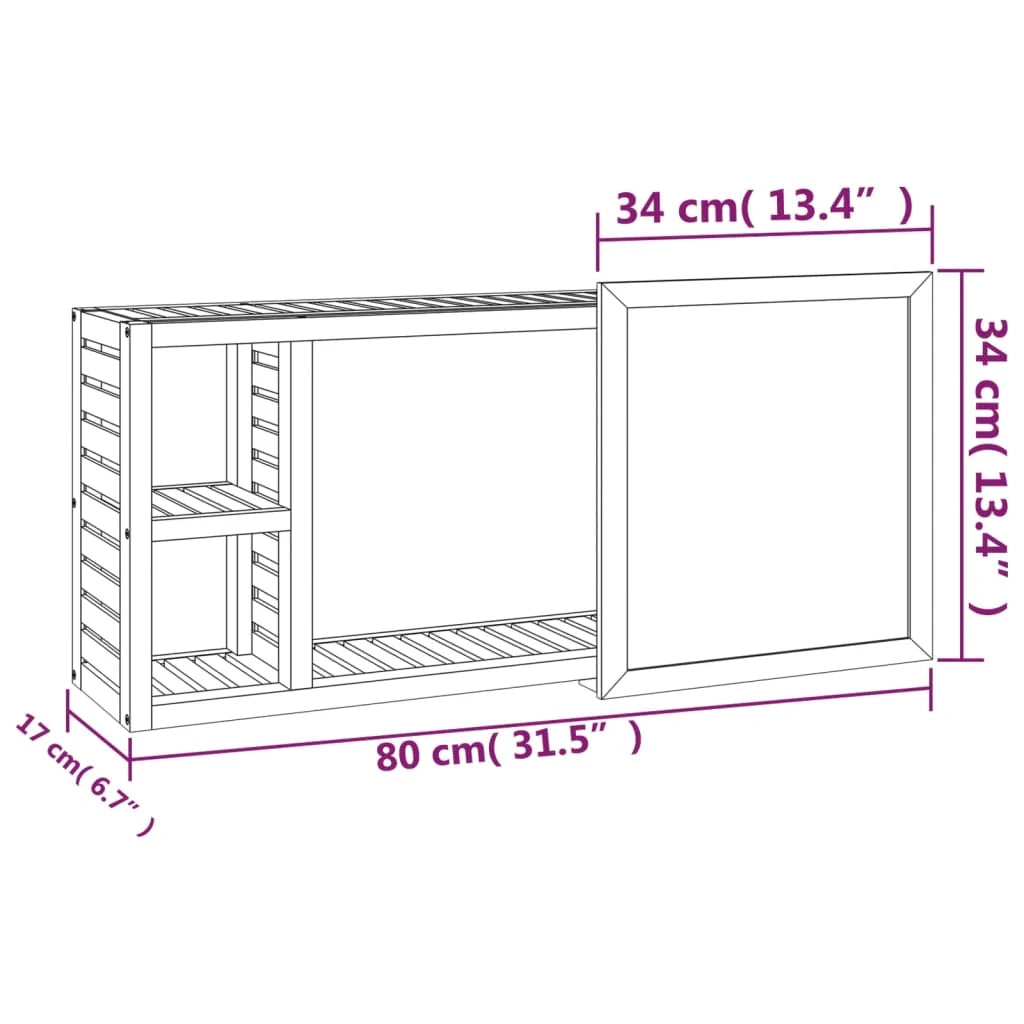 Armadio a specchio 80 x 17 x 34 cm in legno massello di noce 02_0006653