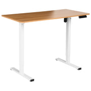 Lampada da tavolo regolabile elettricamente Marrone chiaro Piano in acciaio bianco 120 x 60 cm Seduta e piedi quadrati Design moderno