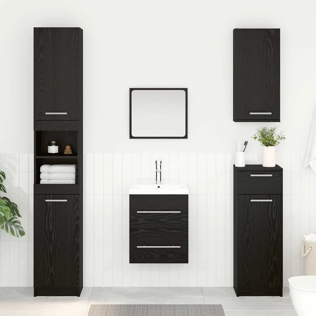 Armadio sottolavello con cassetto Rovere Nero 38,5 x 41 x 48 cm