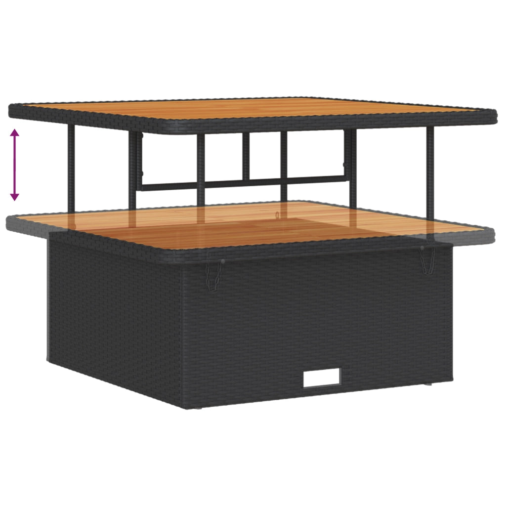 Set di Divani da Giardino  13 Pezzi con Cuscini Rattan Nero Acacia