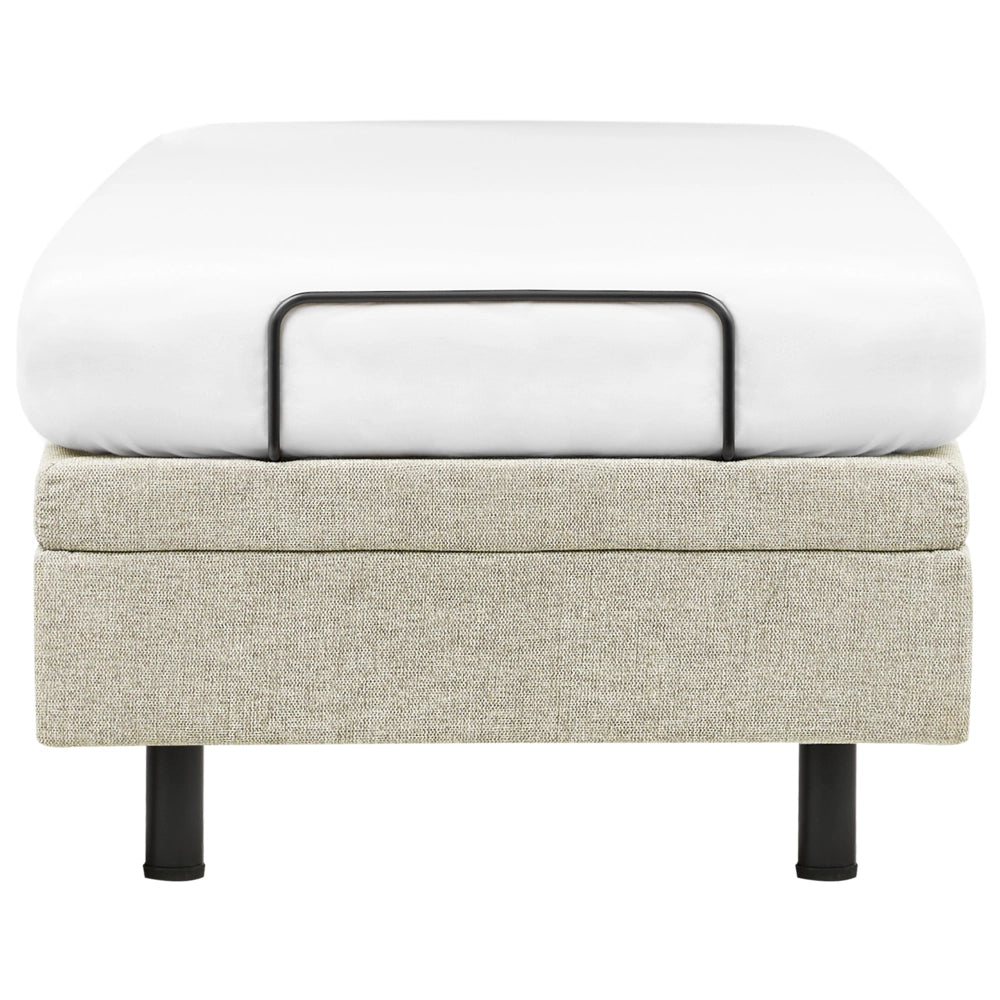 Letto Tessuto Beige chiaro Elettrico Regolabile con Telecomando 90 x 200 cm