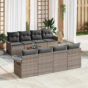 Set Divano da Giardino con cuscino 9 pcs Grigio polyrattan 3347300