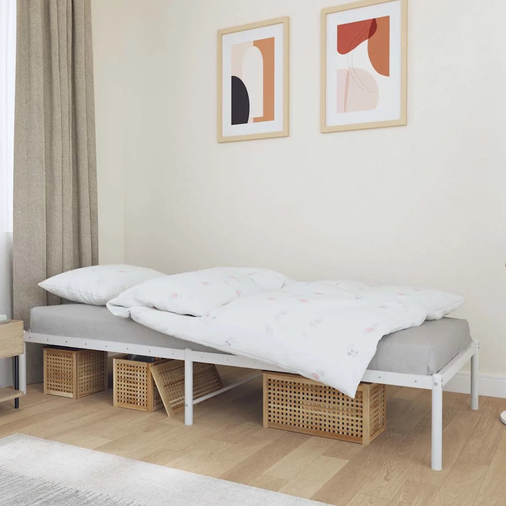 Letto singolo | Letto per adulti | Giroletto in Metallo Bianco 75x190 cm