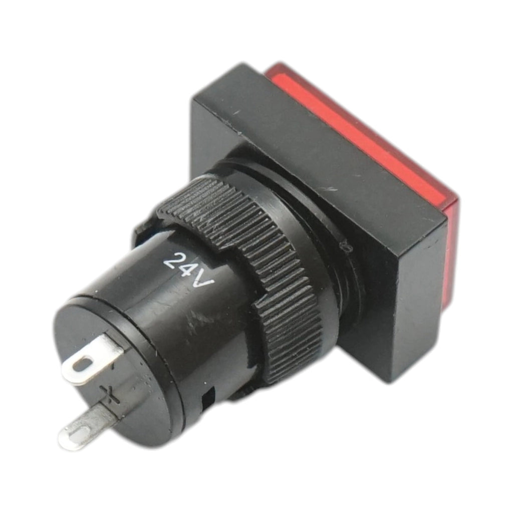 Indicatore di segnale industriale LED rosso 24V Ø 16mm quadrato Breckner Germany