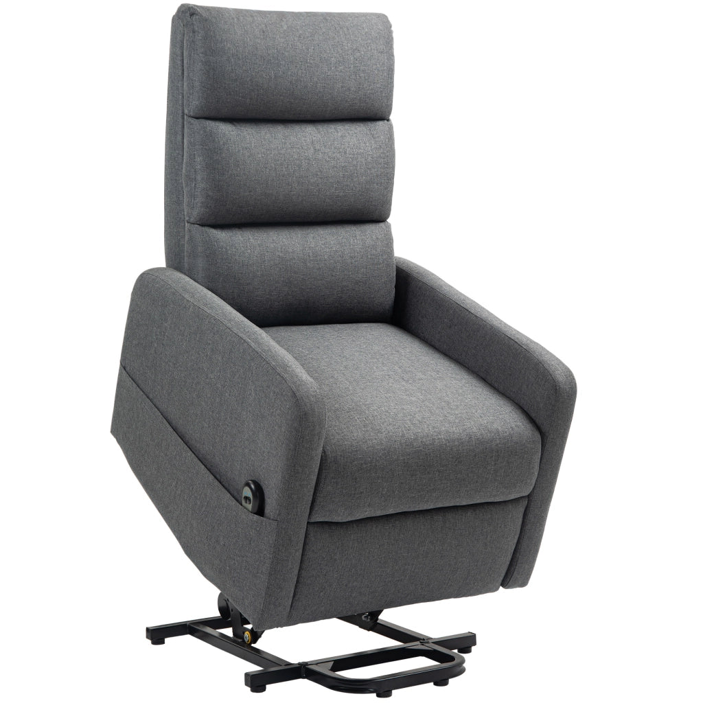 Poltrona Relax Elettrica con Alzapersona ¨C zephmum ¨C Grigio, Tessuto, Telecomando
