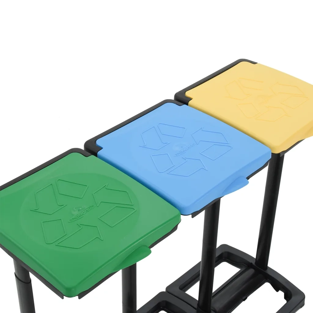 Supporti Sacchi Rifiuti con Coperchio 240-330 L Multicolori PP CFW8200429