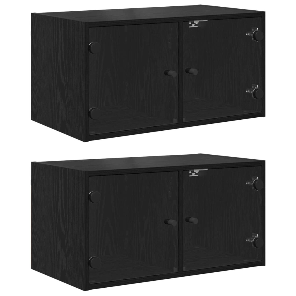 Armadi da Parete 2 pcs Rovere Nero 68 x 37 x 35 cm 882918