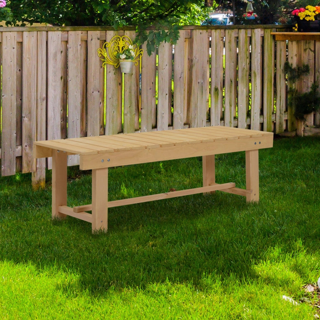 Panchina da Giardino 2 Posti in Legno Abete 110x38x35 cm  Log Abete