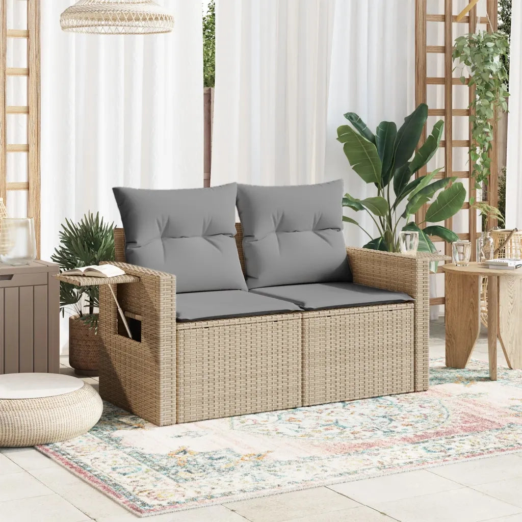 Divano da Giardino con Cuscini a 2 Posti Beige in Polyrattancod mxl 87105