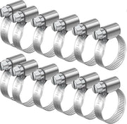 Slangklemme 12 pezzi - Verstelabile 10-16 mm - Slangklemme in acciaio inossidabile per fissaggio di tubi e condotti - Serratura tubolare resistente all'ossidazione - Dimensione: 304 mm