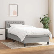 Giroletto a Molle con Materasso Grigio Chiaro 90x190 cm Tessutocod mxl 123455