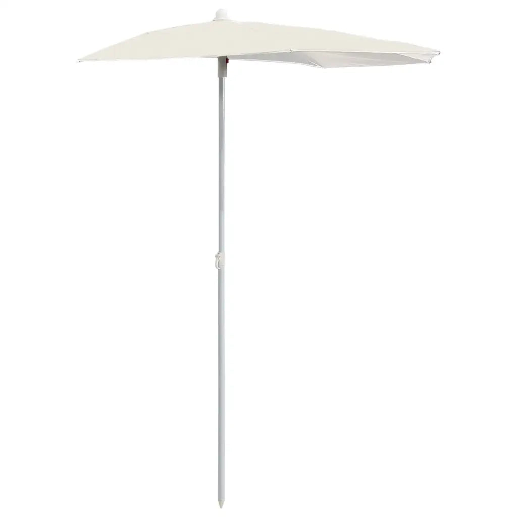 Ombrello | Parasolne Semicircolare da Giardino con Palo 180x90 cm Sabbia