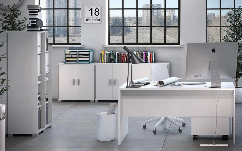 Scrivania 73x120 h73cm Bianco Fiammato