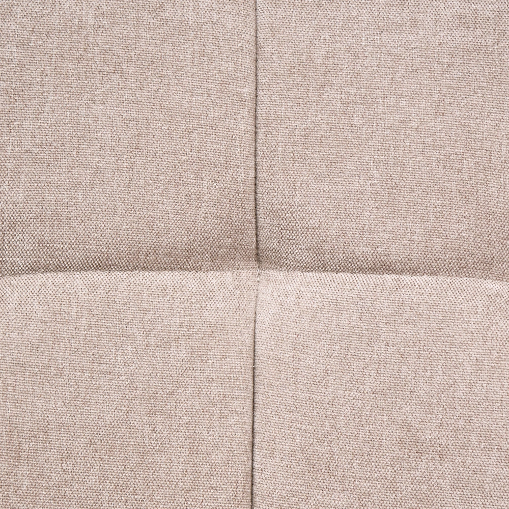 Sedia da pranzo girevole interamente rivestita in tessuto beige per soggiorno moderno