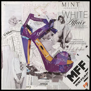 Quadro collage scarpa con tacco Dresscode III in carta riciclata 52x52 cm