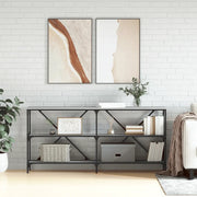 Tavolino-Tavolino da soggiorno-Tavolo Grigio Sonoma 160x30x75cm in Legno Multistrato e Ferro