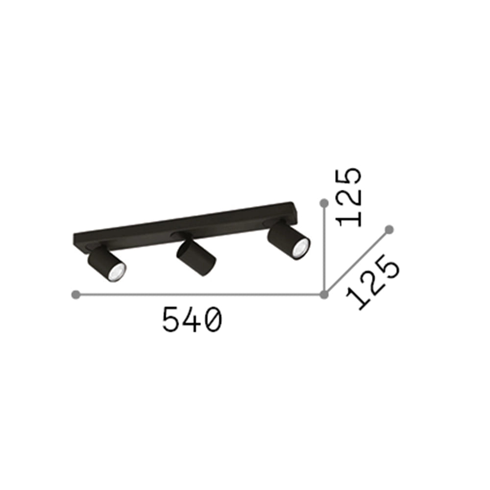 Plafoniera Moderna Rudy Metallo Bianco 3 Luci 7W 3000K Luce Calda