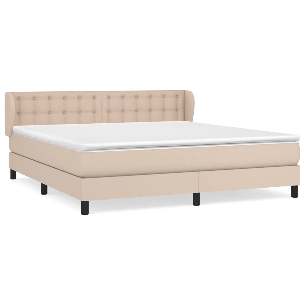 Giroletto a Molle con Materasso Cappuccino 180x200cm Similpelle