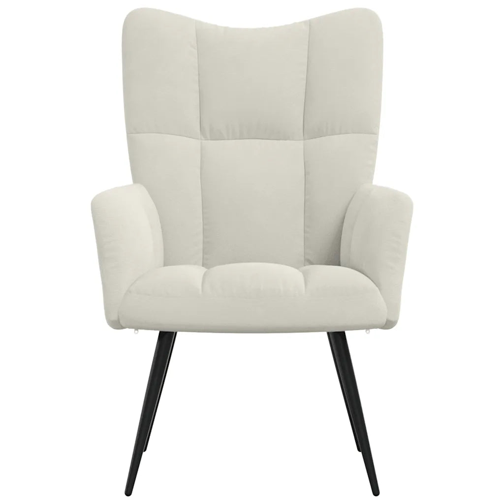 Sedia Relax Bianco Crema Velluto 328082