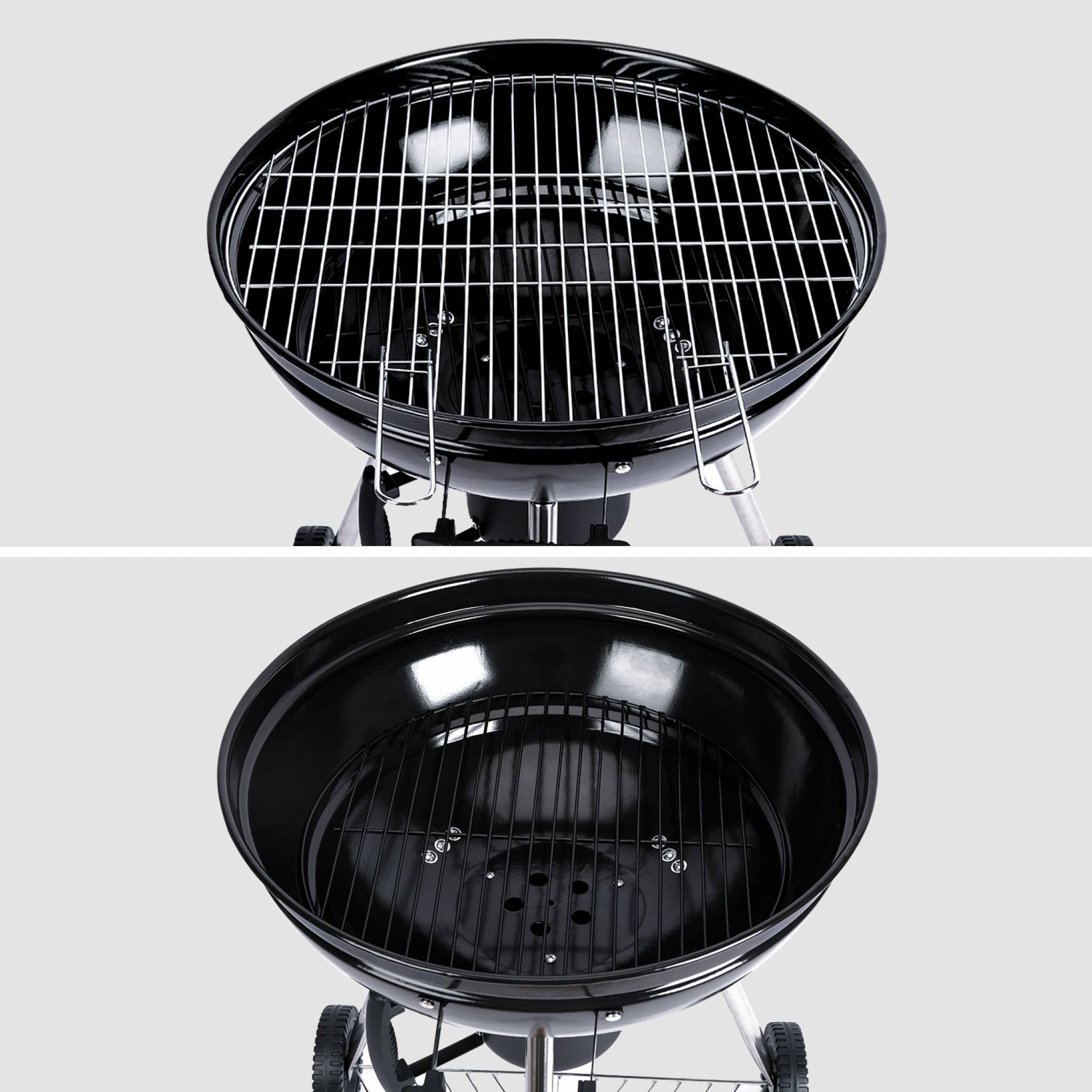 Barbecue a carbonella grill + affumicatore, nero