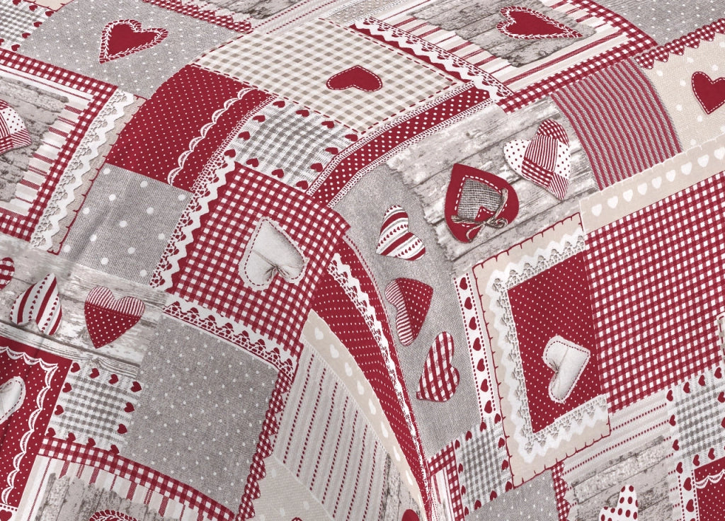 Completo Lenzuola Letto Camera In 100% Cotone Made Italy Vari Disegni RP - 1 Piazza - Aprica Rosso
