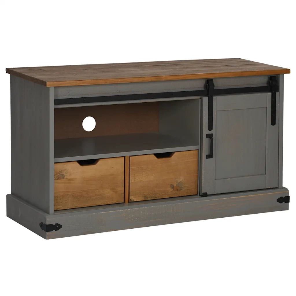 Mobile Porta TV HALDEN con Anta Scorrevole Grigio 110x40x60 cm