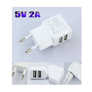 Trade Shop - Spina Usb 5v 2a Caricatore Adattatore Caricabatteria Universale 2 Porta Usb -