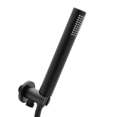 Set doccia nero opaco completo di soffione tondo 20 cm, kit doccetta e miscelatore