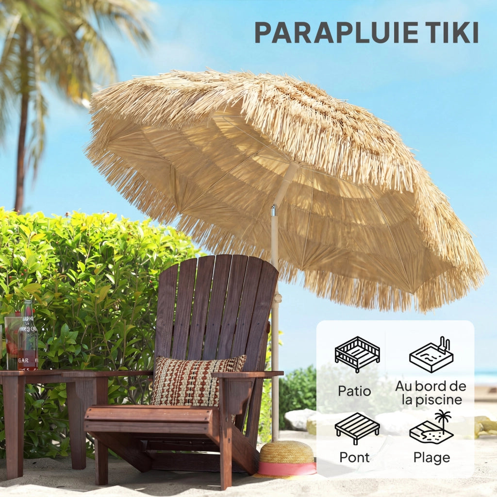 Ombrellone da spiaggia inclinabile ¨C zephmum ¨C 185 cm, kaki
