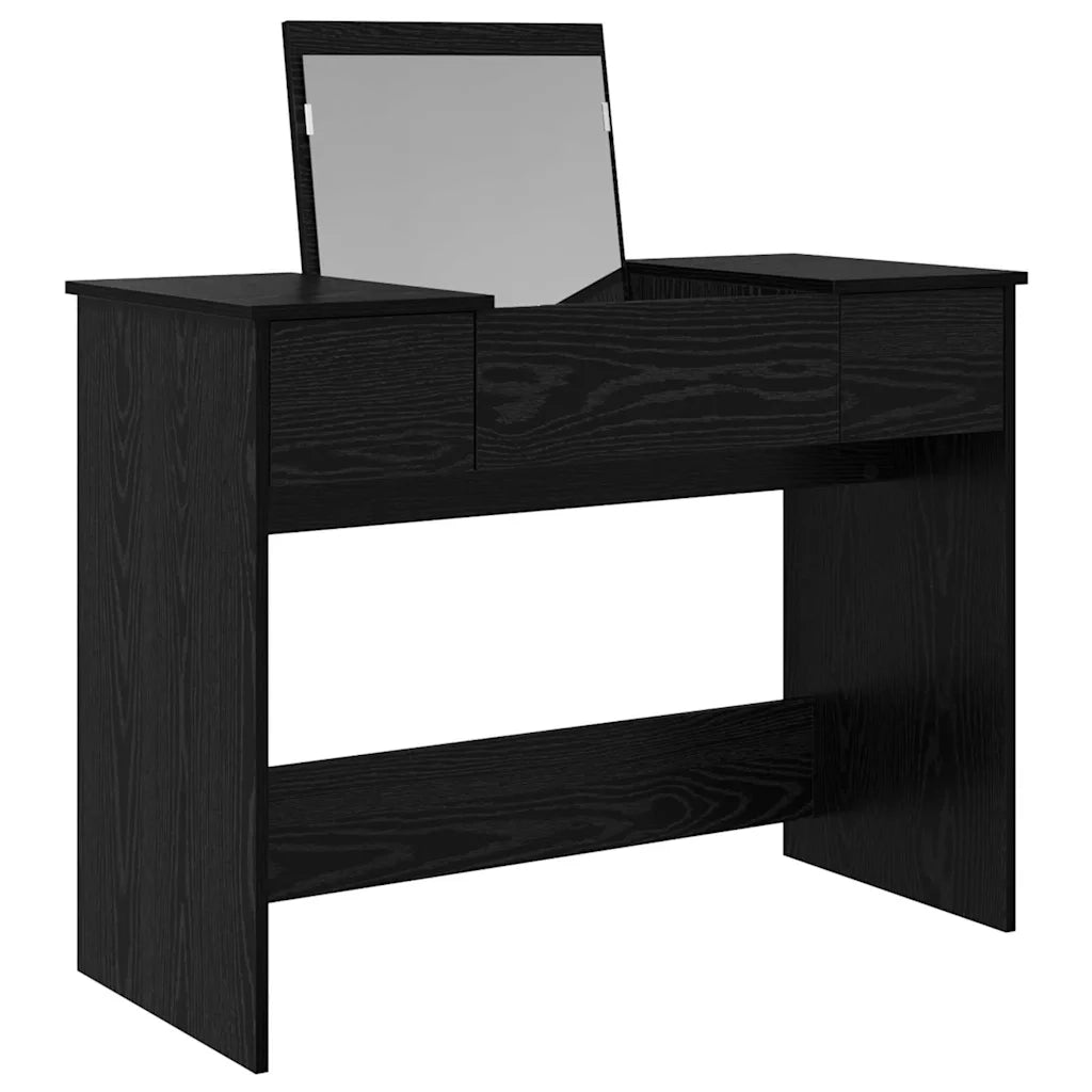 Tavolo per Cosmetici con cassetto Rovere Nero 100 x 45 x 76 cm 871671