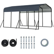 Rifugio per garage all'aperto con 4 gambe inclinate aggiunte, Tenda grande con tetto rigido per SUV e eventi Nero-Accessori per veicoli