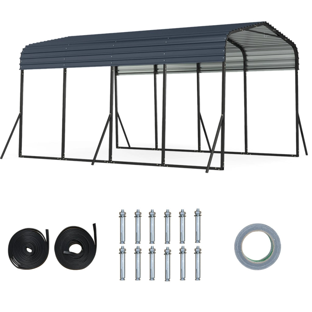 Rifugio per garage all'aperto con 4 gambe inclinate aggiunte, Tenda grande con tetto rigido per SUV e eventi Nero-Accessori per veicoli