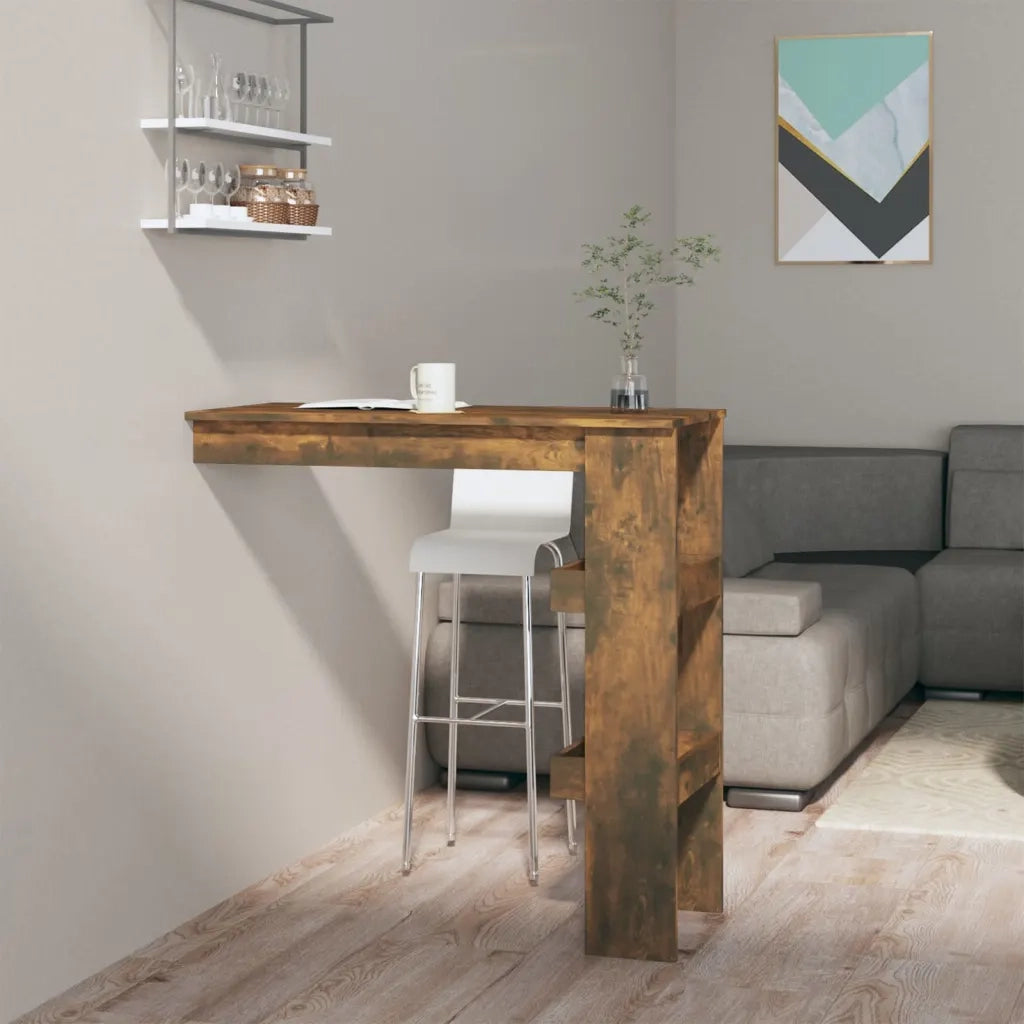Bancone da Muro Rovere Fumo 102x45x103,5 cm Legno Multistrato 817222