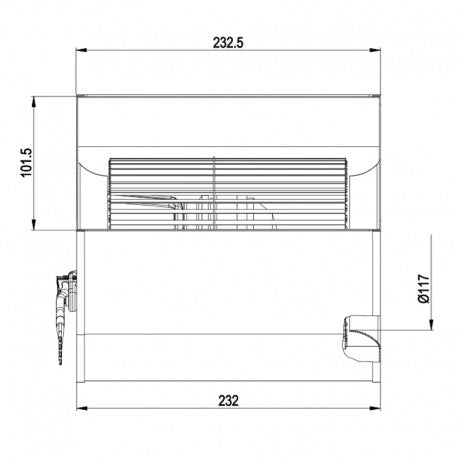 Ventilatore centrifugo  D4E146-AU46-68 per stufa a pellet.