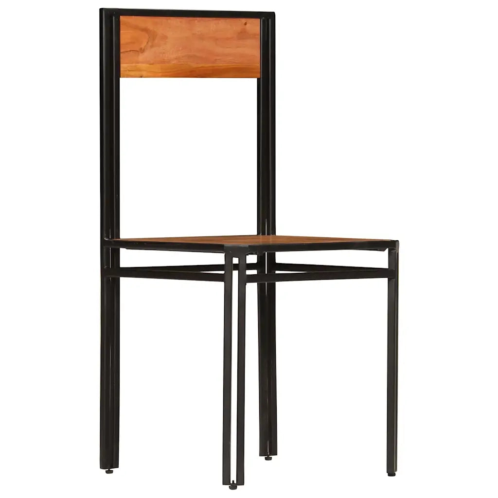 Sedie da Pranzo 4 pz in Legno Massello di Acacia