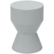 Sgabello in ceramica resistente alle intemperie a forma di clessidra per giardino e terrazzo grigio chiaro