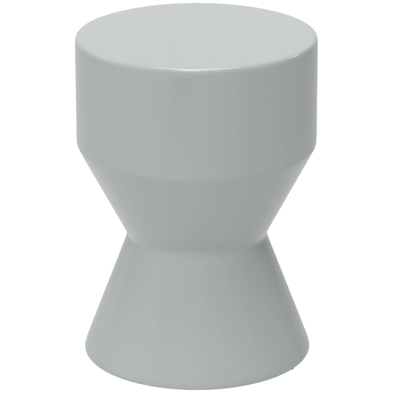 Sgabello in ceramica resistente alle intemperie a forma di clessidra per giardino e terrazzo grigio chiaro