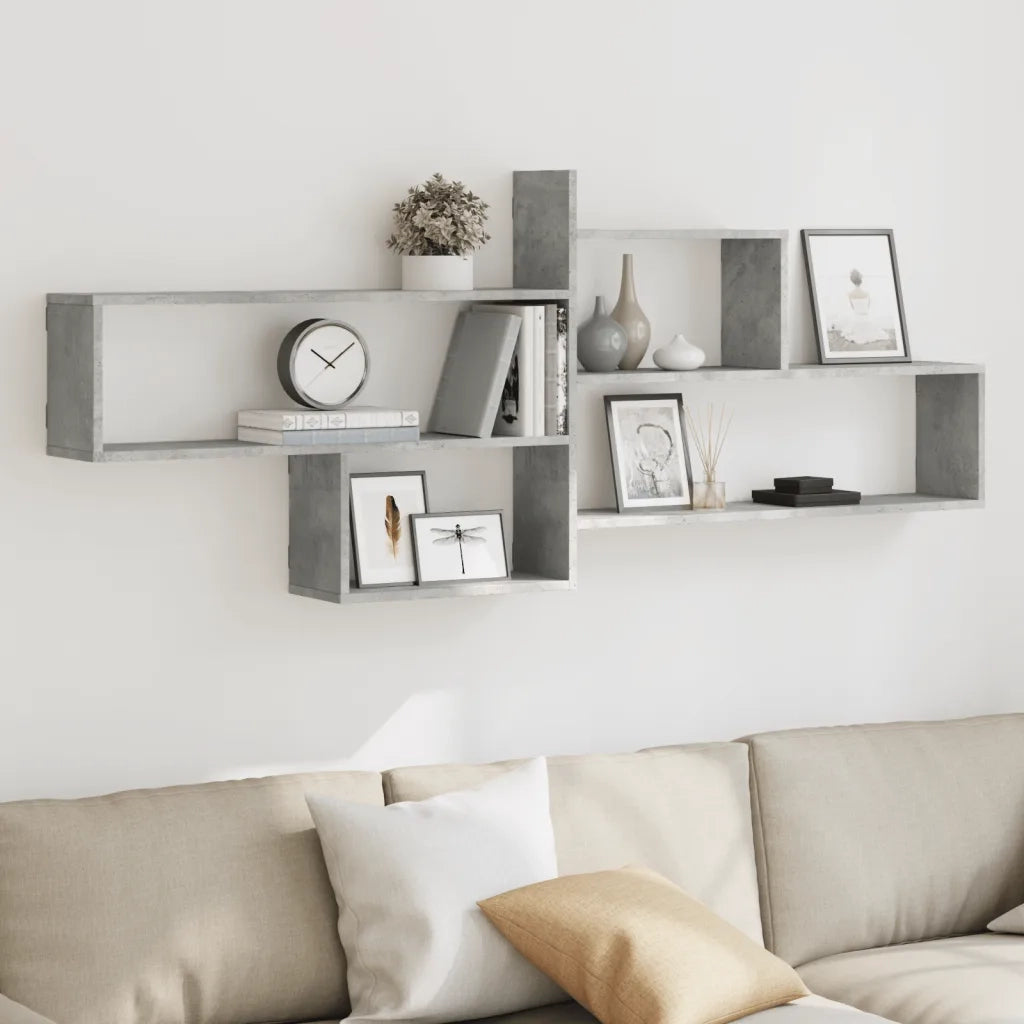 Mensola a parete | Scaffale a parete | Ripiano a parete Grigio Cemento 167,5x18x68 cm in Truciolato